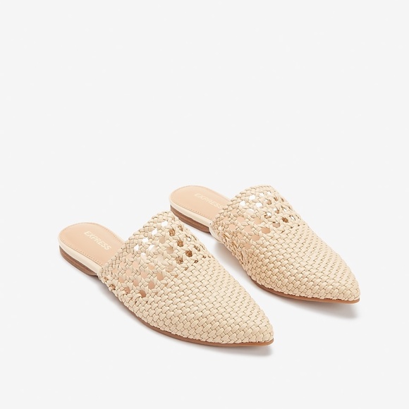 woven pointed mules